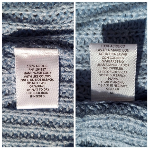 NWT Light Blue Distressed Hooded Sweater - Picture 9 of 9